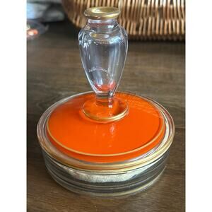Vintage Glass Fostoria Perfume Powder Puff Jar - Missing Perfume Stopper